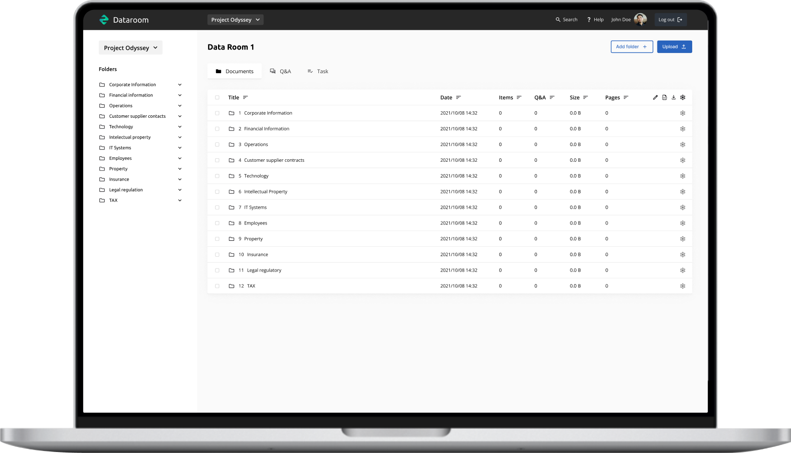 Dataroom Screenshot